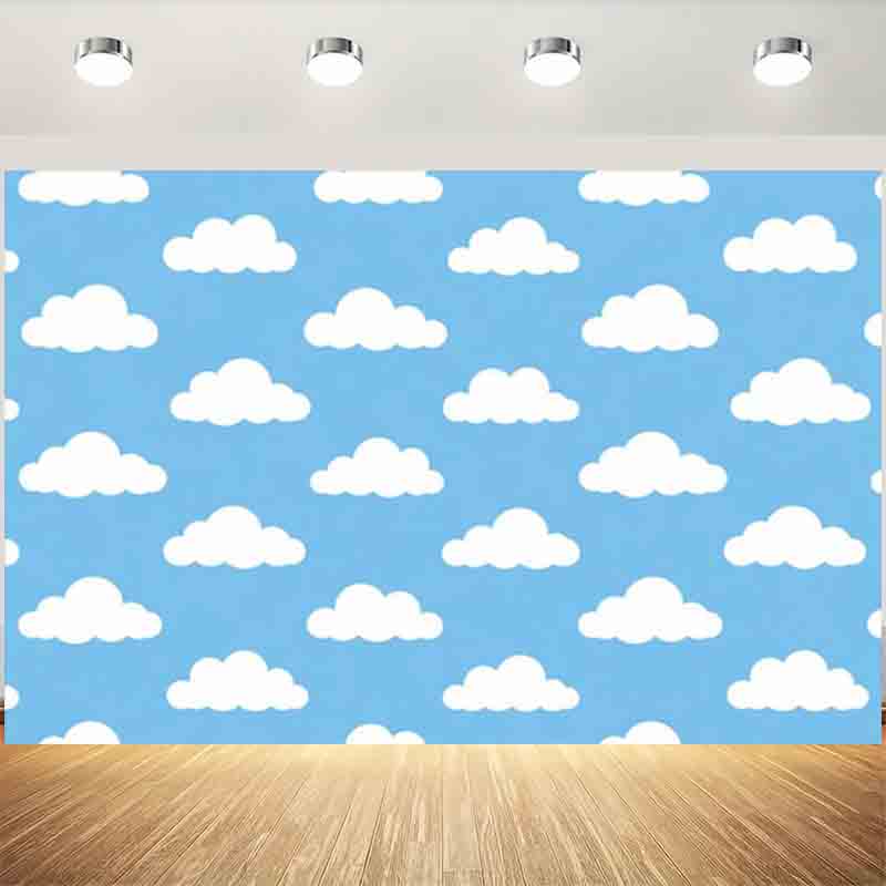 Photography Lighting White Background - خلفية تصوير كرتونية بسيطة بسماء زرقاء