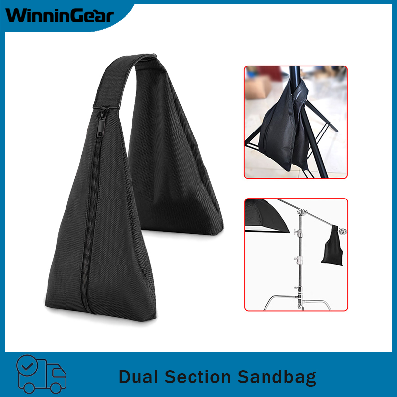 Light Stand Sandbag - كيس رمل مزدوج الأقسام لاستوديو التصوير