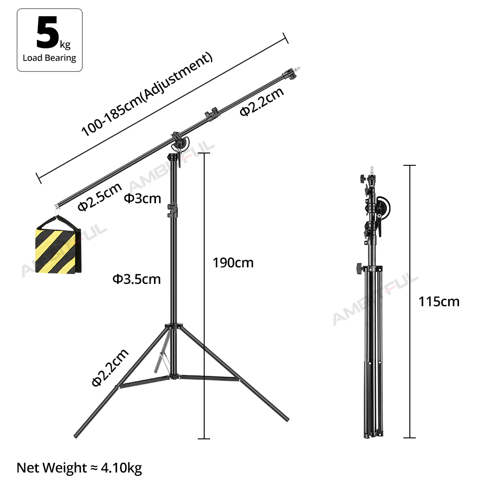 حامل إضاءة ثلاثي القوائم قابل  - مراجعة Light Stand Sandbag وسعره