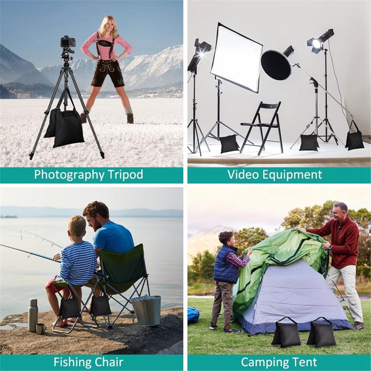 أكياس رمل DT75BG (8 قطع) لحمل  - مراجعة Light Stand Sandbag وسعره