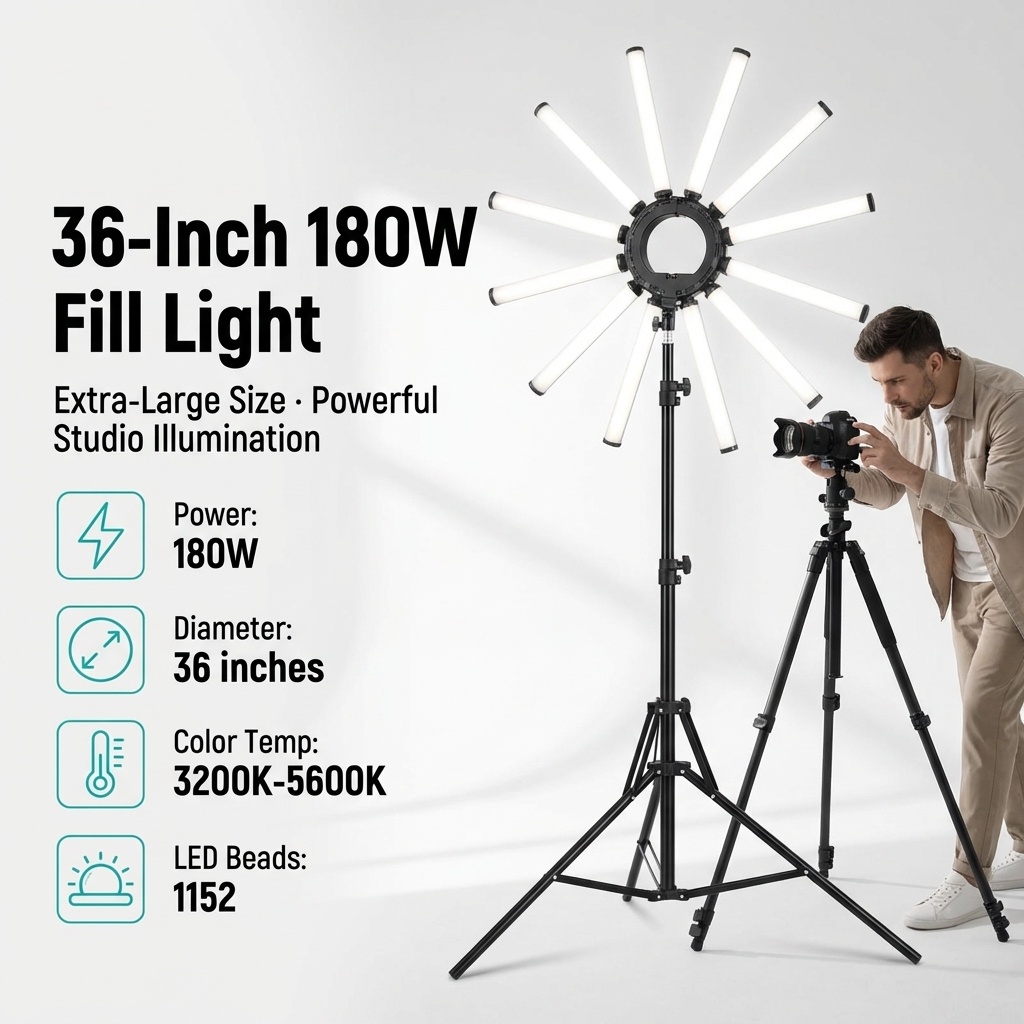 طقم إضاءة تصوير متعدد الأنابيب - مراجعة Lighting In Photography Studio وسعره
